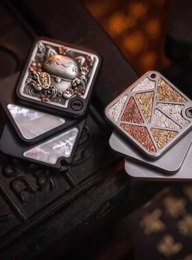 Eh EDC 颜皇推牌MOT原创edc啪啪牌招财摆件金属解压玩具edc黑科技