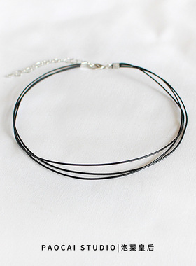 纤细三素圈！原创手作项链女锁骨链颈链项圈短款颈带简约韩国饰品