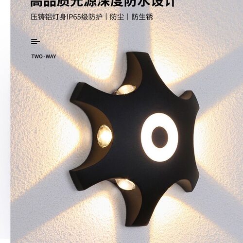 LED简约现代户外防水壁灯圆形轮廓灯庭院露台别墅围墙造型围栏灯