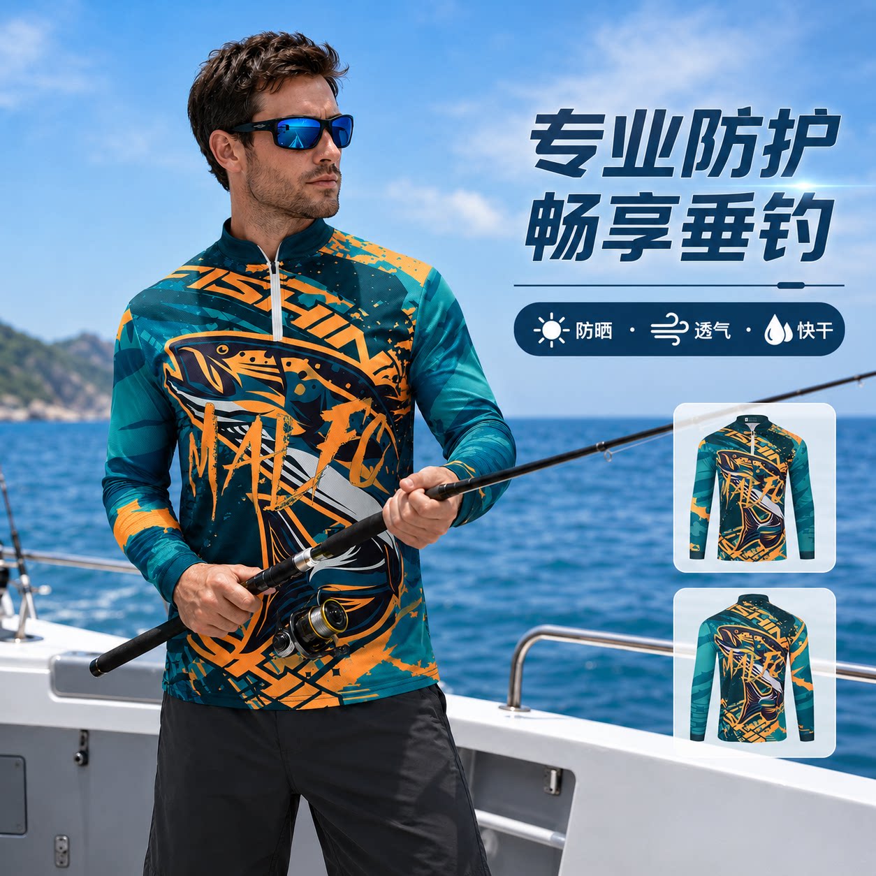 定制透气速干轻薄钓鱼服