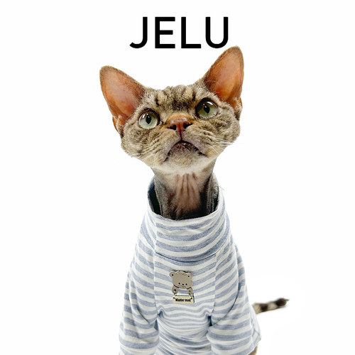 JELU 吉鹿 春夏无毛猫衣服斯芬克斯德文母婴亲肤套头衫柔软纯棉