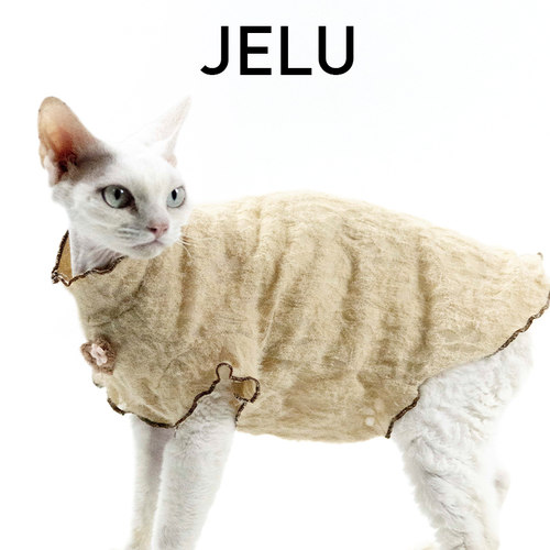 JELU 吉鹿 无毛猫斯芬克斯德文衣服透气背心打底淑女蕾丝柔软亲肤