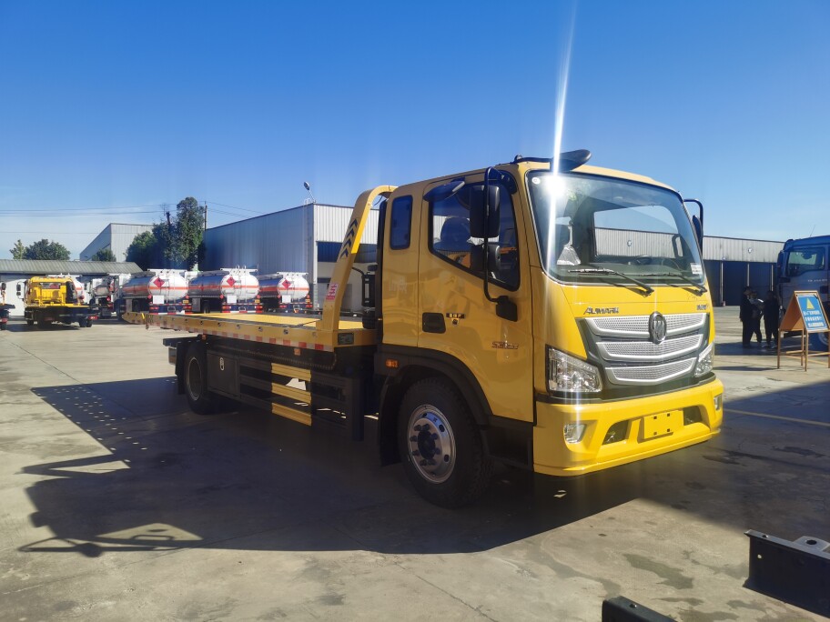 福田欧马可黄牌一拖二清障救援车7.2米板道路救援拖车 清障车配件