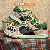 定制 低帮休闲板鞋 Nike Low 球鞋 黄绿解构复古男款 Dunk 秋日银杏