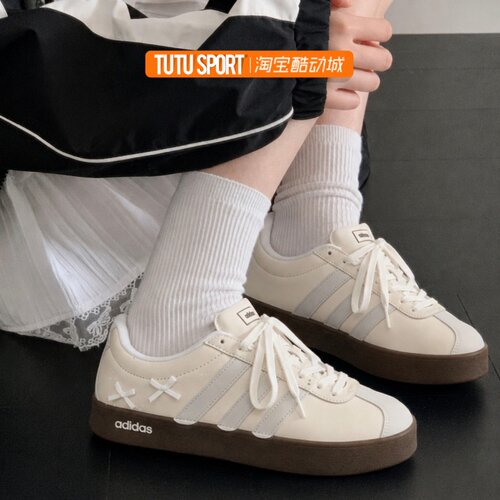 球鞋定制Adidas Vl Court Classic 清新舒适百搭低帮板鞋男女同款