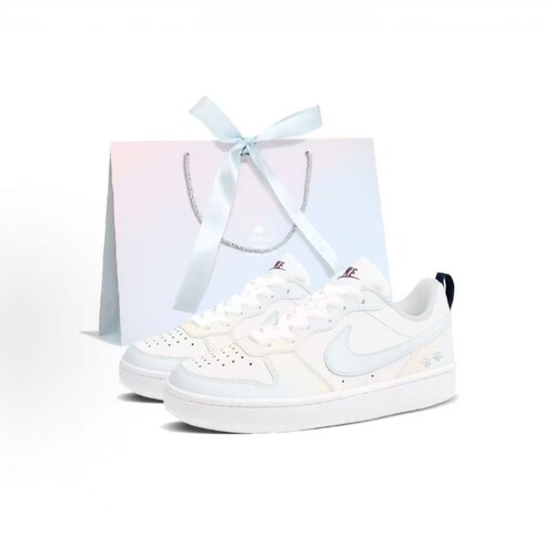 球鞋定制Nike Court Borough奶油海盐礼袋渐变多巴胺校园女子板鞋