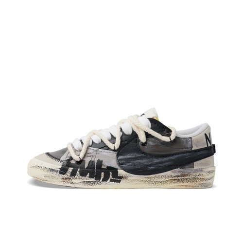 球鞋定制Nike Blazer 大画西游 荒野求生 废土做旧复古男女滑板鞋