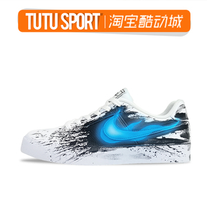 球鞋定制 NIKE/耐克Court Royale毒液泼墨手绘男女耐磨低帮板鞋