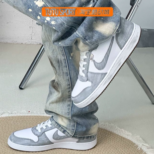 定制球鞋 Nike EBERNON 云野 简约百搭潮流低帮 板鞋 男款 灰白色