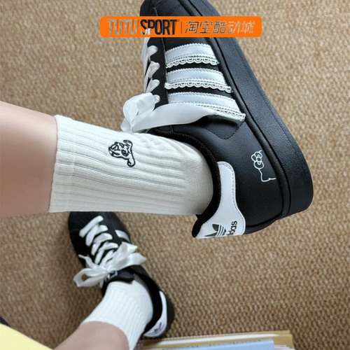 定制球鞋 Adidas originals Superstar 喵喵泡芙女子低帮潮流板鞋