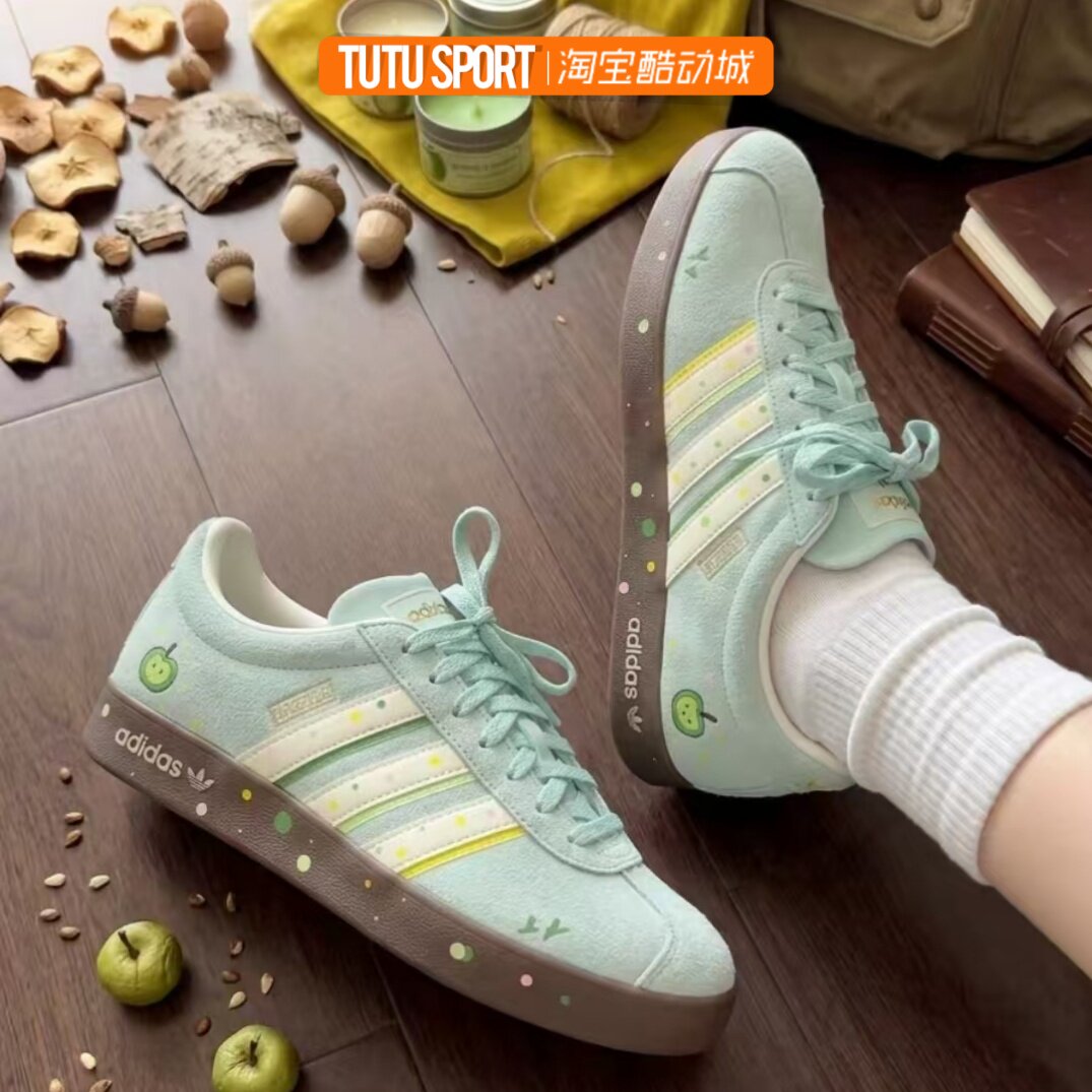 定制球鞋 Adidas Vl Court Classic 奶绿苹果 百搭 男女同款 板鞋