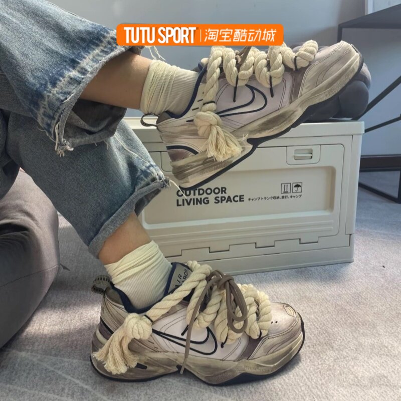 球鞋定制Nike Air Monarche 4 生巧脏脏包潮流复古增高男女老爹鞋