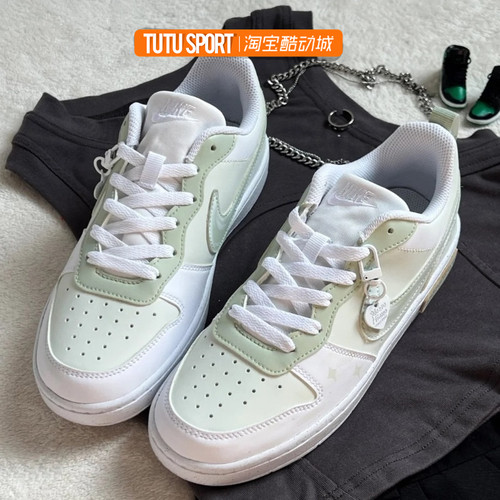 球鞋定制Nike Court Borough Low春日焕新踏青季绿白女子低帮板鞋