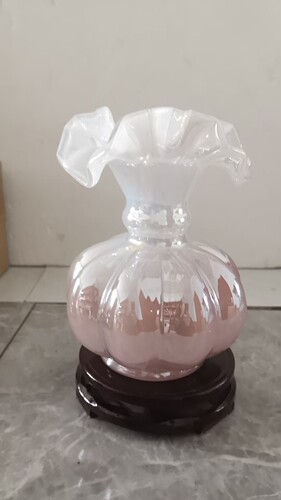 亏本中古芬顿复古法式手工瓜瓜玻璃花瓶高级艺术花器摆饰简约家居