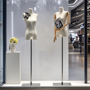 韩版平肩直角肩锁骨平胸模特道具女半全身服装店假人偶模特展示架