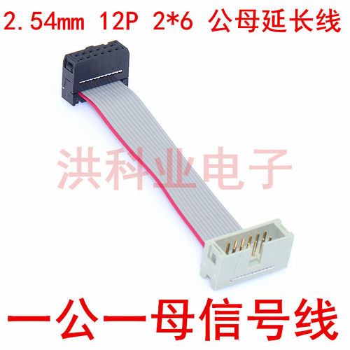 IDC2.54MM 12P 2*6 公母延长线 公转母一公一母信号线DAP JTAG线.