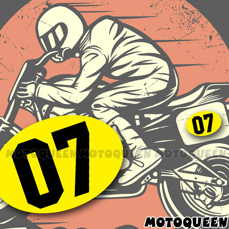 越野赛摩托车复古机车挡风车头外壳侧边盖油箱数字装饰贴纸拉版花