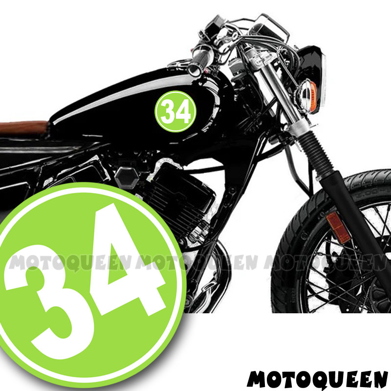电动车贴纸MOTOQUEEN绿色数字贴