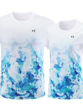 新款羽毛球服女短袖比赛服儿童羽毛球训练服速干大赛服22084