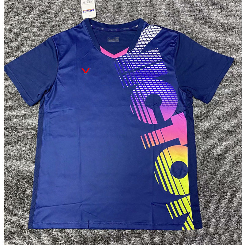 新款羽毛球服上衣男女黑白字母速干运动短袖T韩国文化衫1905