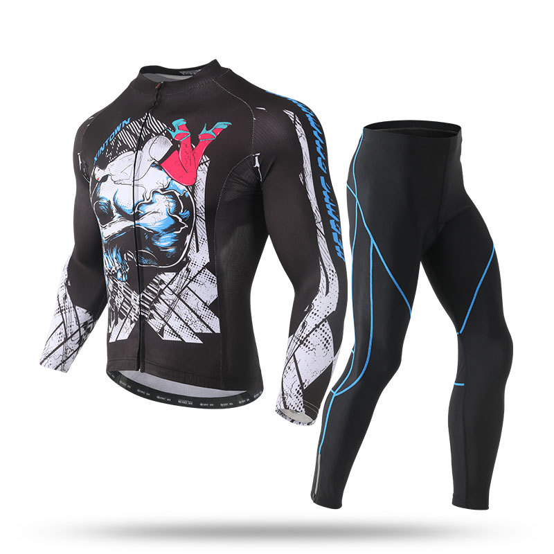 星恒骑行服长袖套装男山地自行车服春秋薄款骑行长裤单车服装