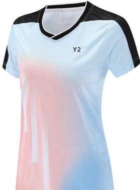 新品羽毛球服女速干比赛服女儿童运动短袖上衣速干透气22085