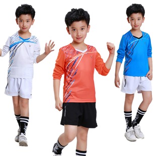 秋冬装羽毛球服儿童款长袖上衣运动服学生训练队服乒乓球衣3859-1