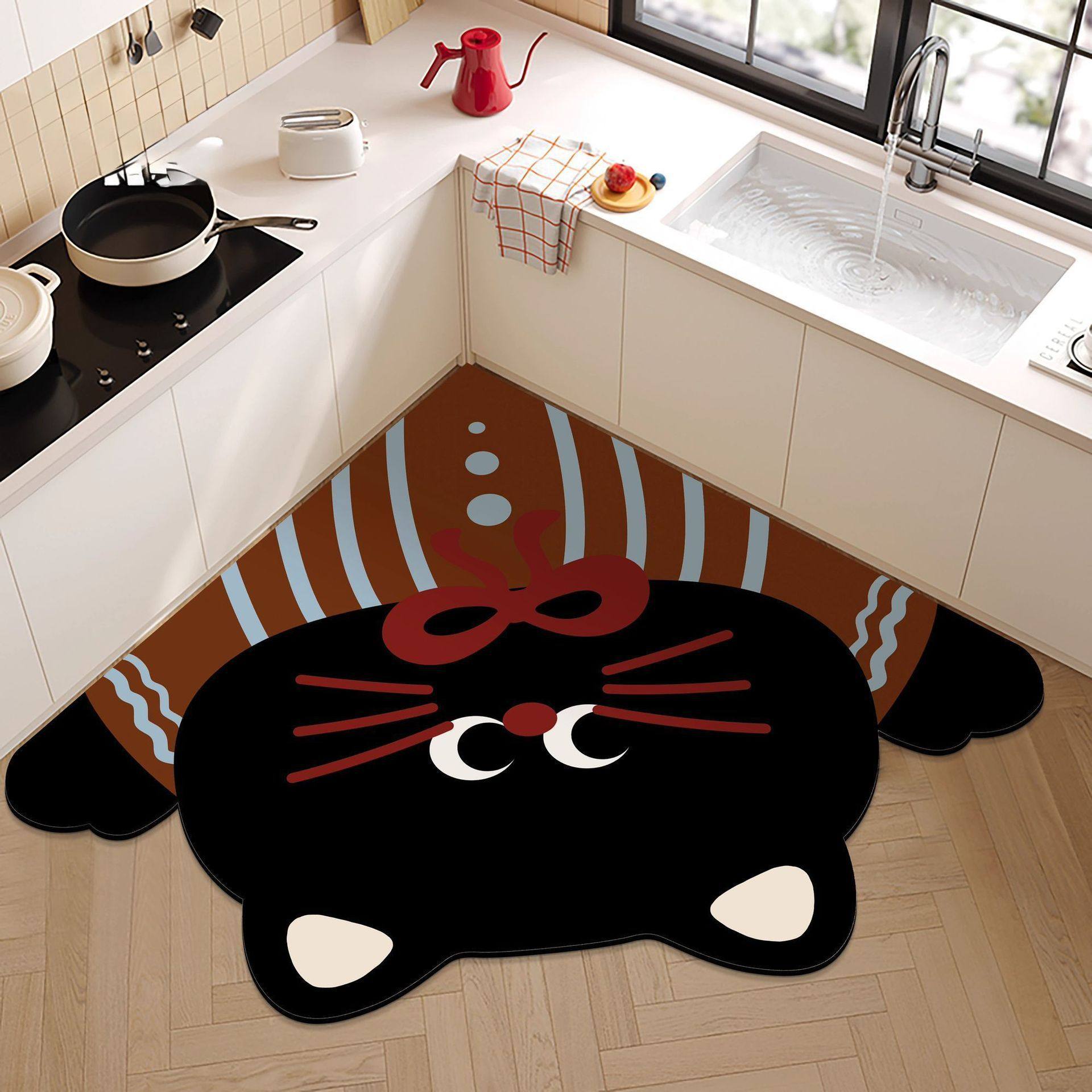 扇形厨房专用地垫卡通防油防滑可擦免洗脚垫子吸水卫生间转角地毯,居家布艺,地毯,淘宝优惠券,粉丝福利购,淘宝优惠卷