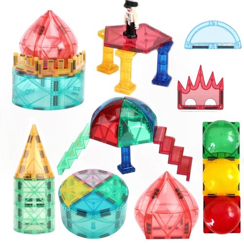 弥鹿彩窗磁力积木散片异形补充磁铁强磁配件女孩儿童拼装益智玩具