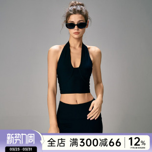 Choc女孩新款 挂脖运动内衣女防震聚拢跑步健身上衣训练瑜伽服背心