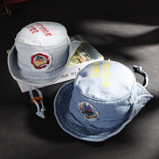 春秋儿童帽子牛仔盆帽1-3-6岁男童遮阳帽宝宝渔夫帽防晒太阳帽潮