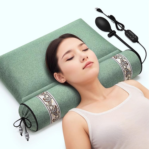 全艾填充热敷磁疗震动按摩颈椎枕