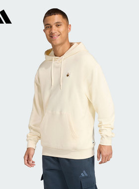 adidas阿迪达斯运动卫衣男2025冬季休闲连帽套头衫JW8518 JW8519