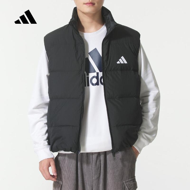 adidas阿迪达斯运动马甲男2025冬休闲立领羽绒背心KH3990 KH3991