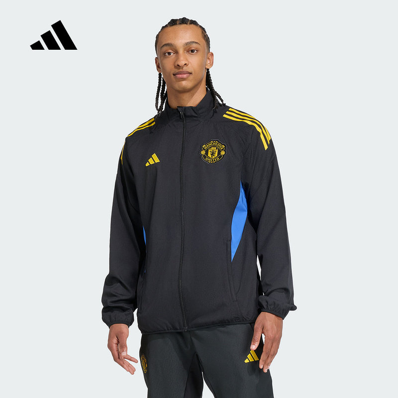 adidas阿迪达斯外套男2025秋曼联足球文化梭织立领运动夹克JP3134