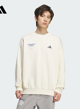 adidas阿迪达斯运动卫衣男25冬宽松圆领印花套头衫KC2786 KC2787