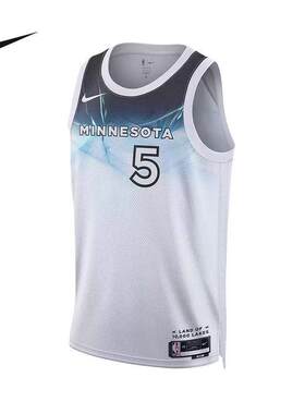 NIKE耐克背心男女25夏季明尼苏达森林狼队NBA速干球衣FQ4350-100