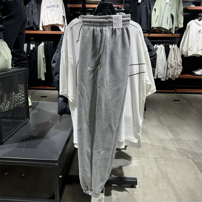 Nike耐克女裤24冬季新款针织保暖防风休闲运动加绒长裤FZ5997-063