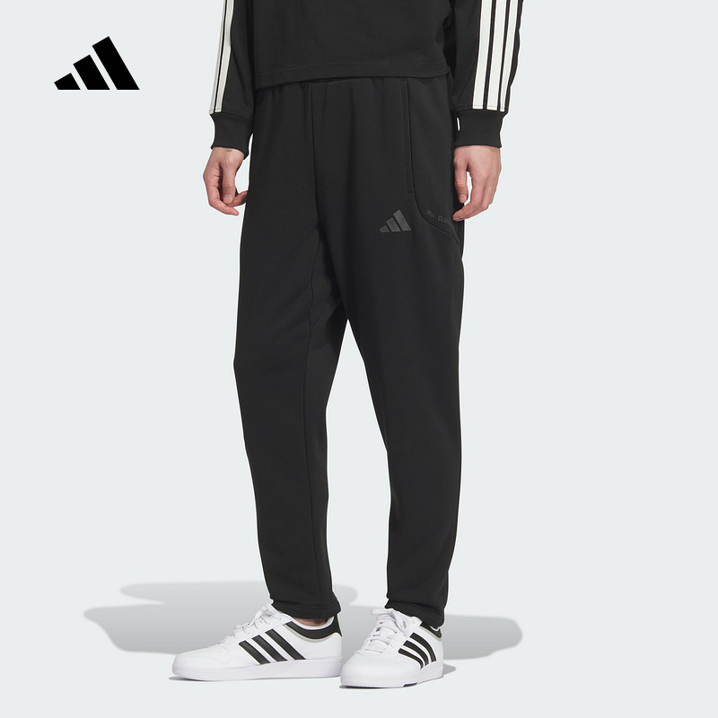 adidas阿迪达斯运动裤男2025冬季休闲针织直筒长裤KB5186 KB5187