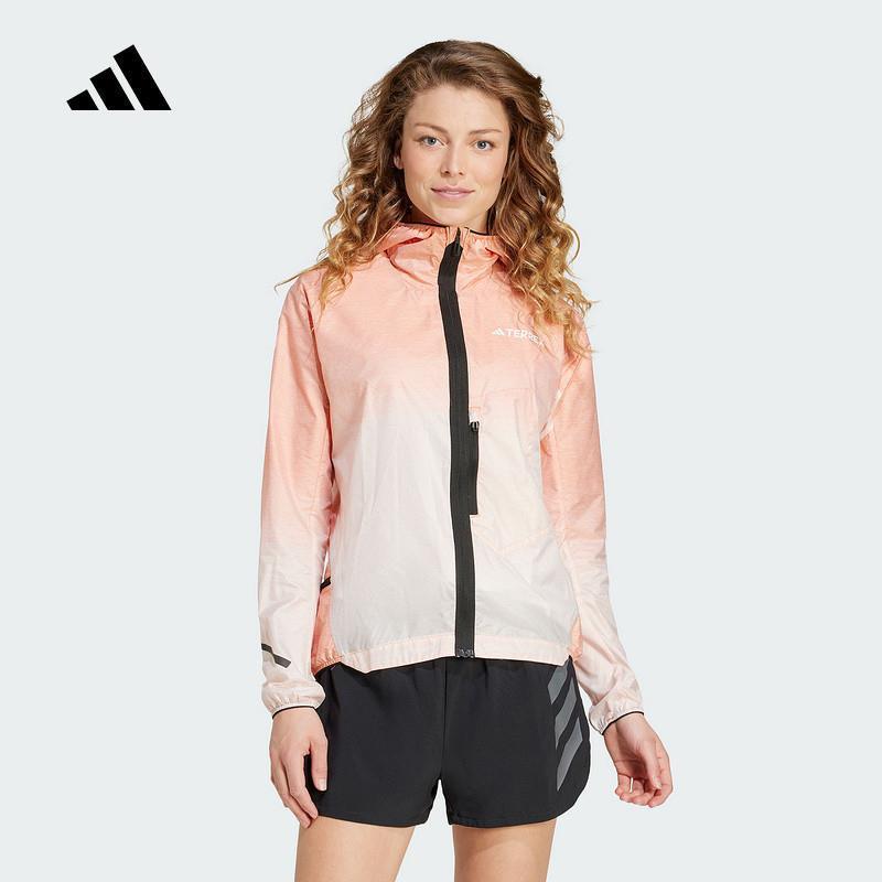 adidas阿迪达斯外套女25春季新款户外越野跑皮肤衣防晒夹克IT3435