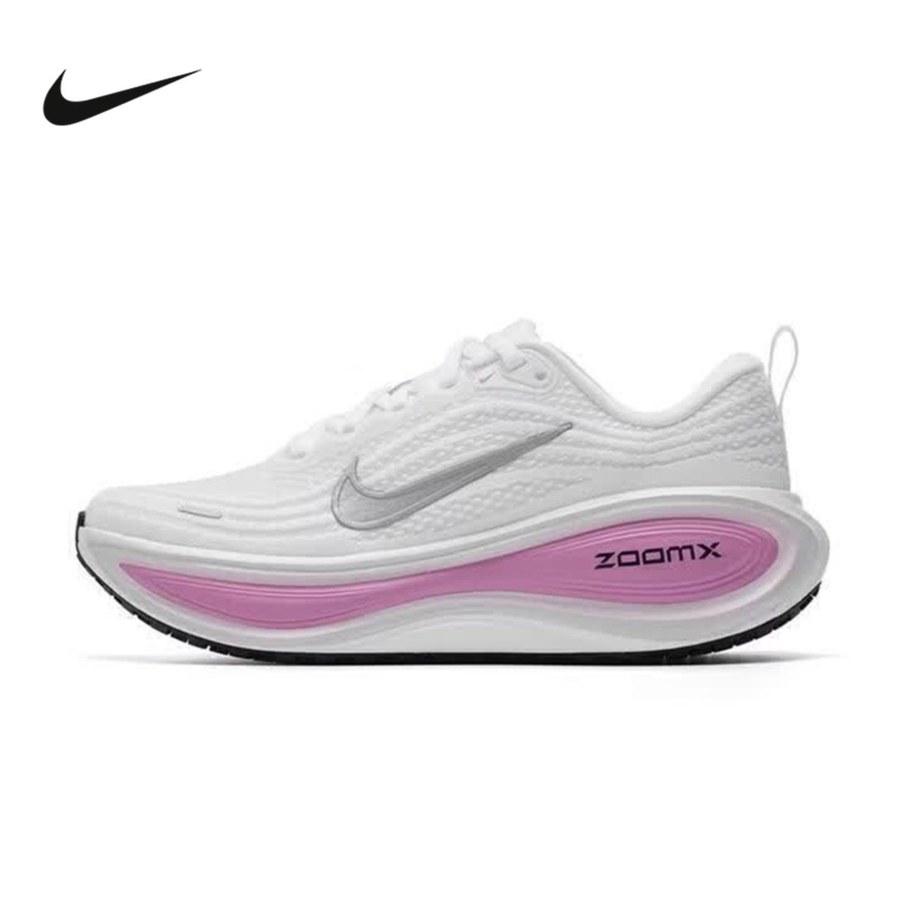 NIKE耐克超级迈柔女鞋白紫银勾VOMERO PLUS缓震跑步鞋HV8154-110