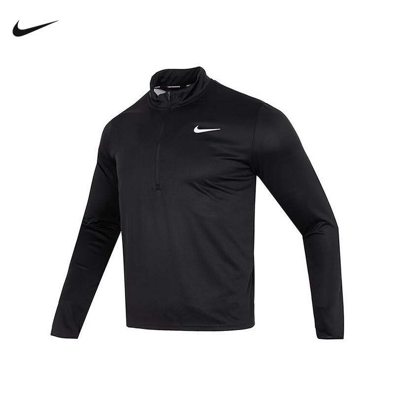 Nike耐克长袖T恤男2024冬季新款运动跑步半拉链套头衫FQ2495-010