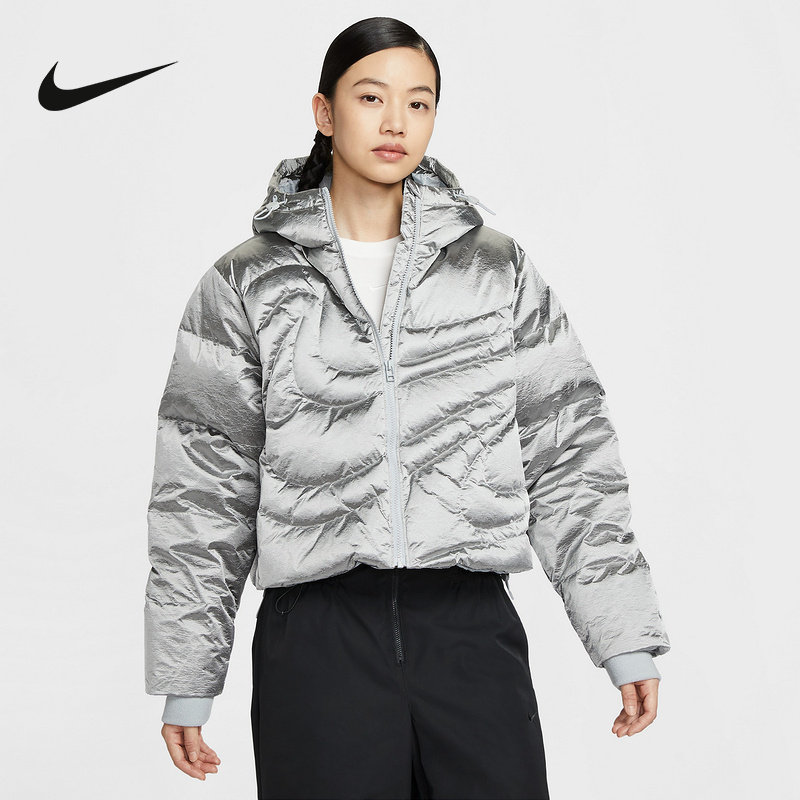 Nike耐克运动外套女子2025冬季休闲短款连帽保暖羽绒服IB2004-095