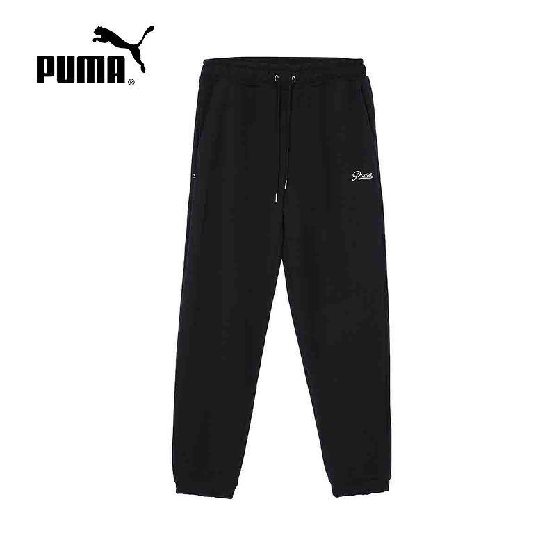PUMA彪马运动裤男子2024冬季新款休闲宽松束脚针织长裤 630948-01