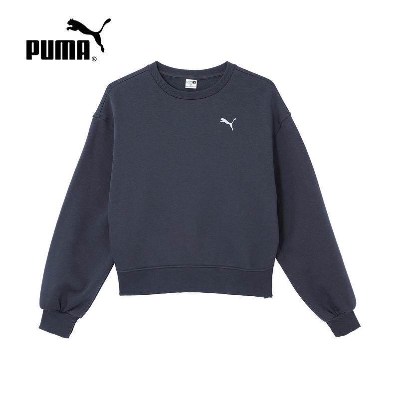 PUMA彪马卫衣女子2024冬季新款休闲运动宽松针织套头衫 629737-69