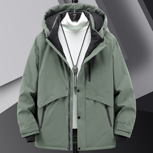 8XL羽绒服男士 男装 2024冬季 防水防风外套连帽肥佬大码 潮流新款