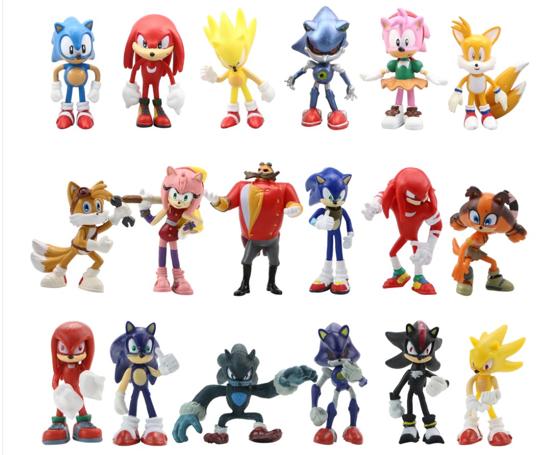 Sonic索尼克刺猬超音鼠音速小子6款玩偶公仔蛋糕烘焙装饰摆件礼物