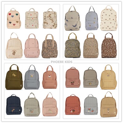 ks24欧美儿童纯棉刺绣防水书包