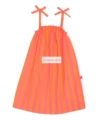 Wyn Orange Vertical Striped Suspender Dress