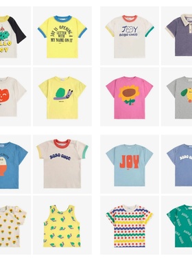 BC25SS西班牙儿童纯棉卡通短袖T恤男女宝宝春夏圆领休闲打底衫